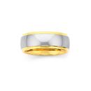 Tungsten-Carbide-with-Yellow-Gold-Plate-Edge-Mens-Ring Sale