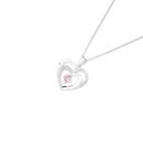 Sterling-Silver-Cubic-Zirconia-Double-Heart-Pendant Sale