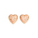 9ct-Rose-Gold-8mm-Diamond-cut-Heart-Stud-Earrings Sale