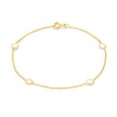 9ct-Gold-19cm-Enamel-Flowers-Solid-Trace-Bracelet Sale