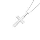 Silver-30mm-Flared-Lined-Cross-Pendant Sale