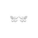 Sterling-Silver-Cubic-Zirconia-Butterfly-Stud-Earrings Sale