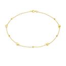 9ct-Gold-27cm-Multi-Hearts-Diamond-Cut-Beads-Trace-Anklet Sale