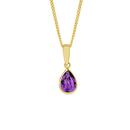 9ct-Gold-Amethyst-Pear-Pendant Sale