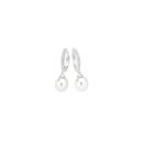 Sterling-Silver-Pearl-Cubic-Zirconia-Drop-Huggie-Earrings Sale