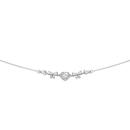 Sterling-Silver-Cubic-Zirconia-425cm-Heart-Bow-Necklet Sale