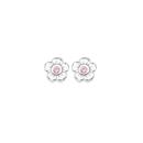 Sterling-Silver-Cubic-Zirconia-Flower-Stud-Earrings Sale