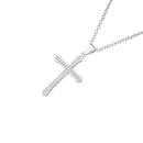 Sterling-Silver-Cubic-Zirconia-Flared-Cross-Pendant Sale