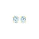 9ct-Gold-Aquamarine-Oval-Claw-Set-Stud-Earrings Sale