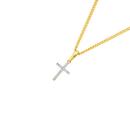 9ct-Gold-Diamond-Cross-Pendant Sale