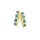 9ct-Gold-Created-Emerald-Diamond-Huggie-Earrings Sale