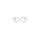 Silver-CZ-Open-Heart-Stud-Earrings Sale