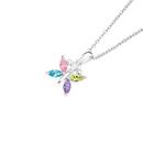 Sterling-Silver-Pastel-Cubic-Zirconia-Butterfly-Pendant Sale