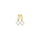 9ct-Gold-Diamond-Clover-Drop-Hoop-Earrings Sale