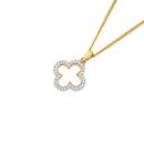 9ct-Gold-Diamond-Clover-Pendant Sale