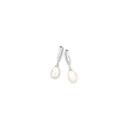 Sterling-Silver-Pearl-Drop-Huggie-Earrings Sale