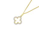 9ct-Gold-Diamond-Clover-Pendant Sale