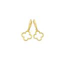 9ct-Gold-Clover-Drop-Huggie-Earrings Sale