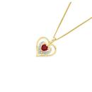 9ct-Gold-Created-Ruby-Diamond-Heart-Pendant Sale