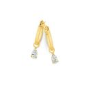 9ct-Gold-Cubic-Zirconia-Pear-Drop-Hoop-Earrings Sale
