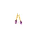 9ct-Gold-Amethyst-Huggie-Earrings Sale