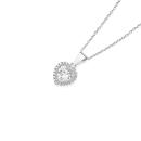 Sterling-Silver-Cubic-Zirconia-Heart-Halo-Pendant Sale