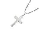 Steel-35mm-Brushed-Centre-Cross-Pendant Sale