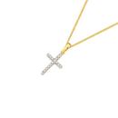 9ct-Gold-Diamond-Cross-Pendant Sale