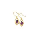 9ct-Gold-Amethyst-Diamond-Hook-Earrings Sale