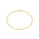 9ct-Gold-Two-Tone-19cm-Diamond-Cut-31-Figaro-Bracelet Sale