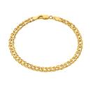 9ct-Gold-195cm-Hollow-Diamond-Cut-Double-Curb-Bracelet Sale