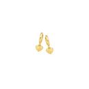 9ct-Gold-Diamond-Cut-Heart-Drop-Huggie-Earrings Sale