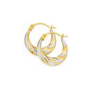 9ct-Gold-Two-Tone-9mm-Beaded-Twist-Creole-Earrings Sale