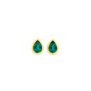 9ct-Gold-Created-Emerald-Stud-Earrings Sale