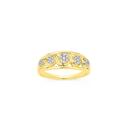 9ct-Gold-Diamond-Cluster-Swirl-Ring Sale