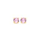 9ct-Gold-Created-Pink-Sapphire-Stud-Earrings Sale