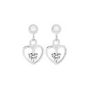 Silver-Childs-White-Cubic-Zirconia-Heart-Drop-Earrings Sale