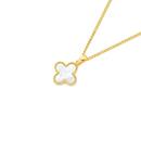 9ct-Gold-Mother-of-Pearl-Beaded-Clover-Pendant Sale
