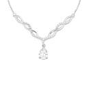 Sterling-Silver-Pear-Cubic-Zirconia-Twist-Necklet Sale