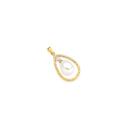 9ct-Gold-Cultured-Freshwater-Pearl-Diamond-Open-Teardrop-Pendant Sale