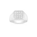 Sterling-Silver-Square-Paved-Cubic-Zirconia-Gents-Ring Sale