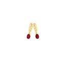9ct-Gold-Created-Ruby-Oval-Drop-Huggie-Earrings Sale