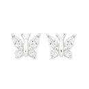 Sterling-Silver-Cubic-Zirconia-Butterfly-Stud-Earrings Sale