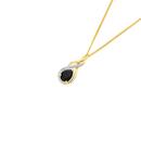 9ct-Gold-Black-Sapphire-Diamond-Oval-Swirl-Slider-Pendant Sale