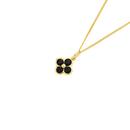 9ct-Gold-Black-Sapphire-Clover-Pendant Sale
