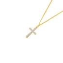 9ct-Gold-Diamond-Small-Cross-Pendant Sale