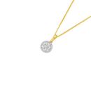 9ct-Gold-Diamond-Halo-Cluster-Pendant Sale