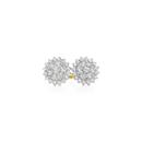 9ct-Gold-Diamond-Flower-Cluster-Stud-Earrings Sale