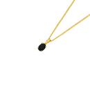 9ct-Gold-Black-Sapphire-Pear-Bezel-Pendant Sale