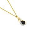 9ct-Gold-Black-Sapphire-Diamond-Pear-Slider-Pendant Sale